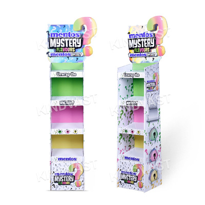 Gum paper display rack gold and silver cards - Mentos