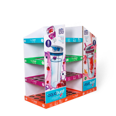 Red display rack for water cup pile heads