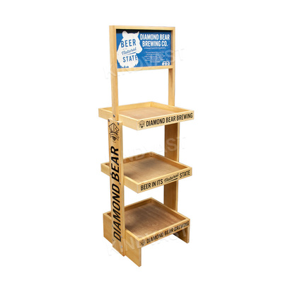Layered box style wooden display rack